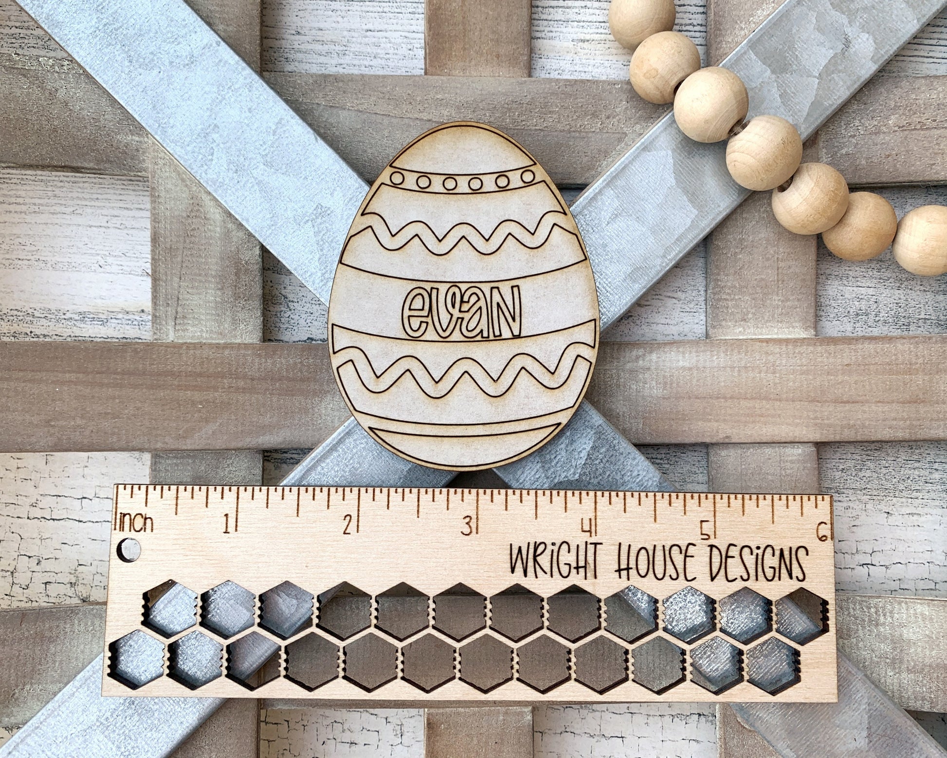 Kid's Personalized Easter Eggs - DIY Mess Free Wooden Peel and Paint Craft - Easter Basket Fillers - Easter Bunny Gifts - Spring Bag Tags