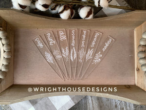Herb Garden Plant Stakes - Spring Seed Cultivation Organization - Weatherproof Acrylic Garden Markers - Seasonal Gift For Crazy Plant Ladies