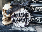 Load image into Gallery viewer, Celestial Witchy - Hocus Pocus - Wooden Halloween Tree Ball Ornaments - Seasonal Table Setting - Coffee Bar Decor - Tier Tray Accents
