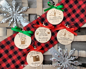 DIGITAL FILE - 2022 Fuel Christmas Tree Balls - The Year We Couldn't Afford Gas - Funny Ornament Bundle - SVG Cut Files For Glowforge Lasers