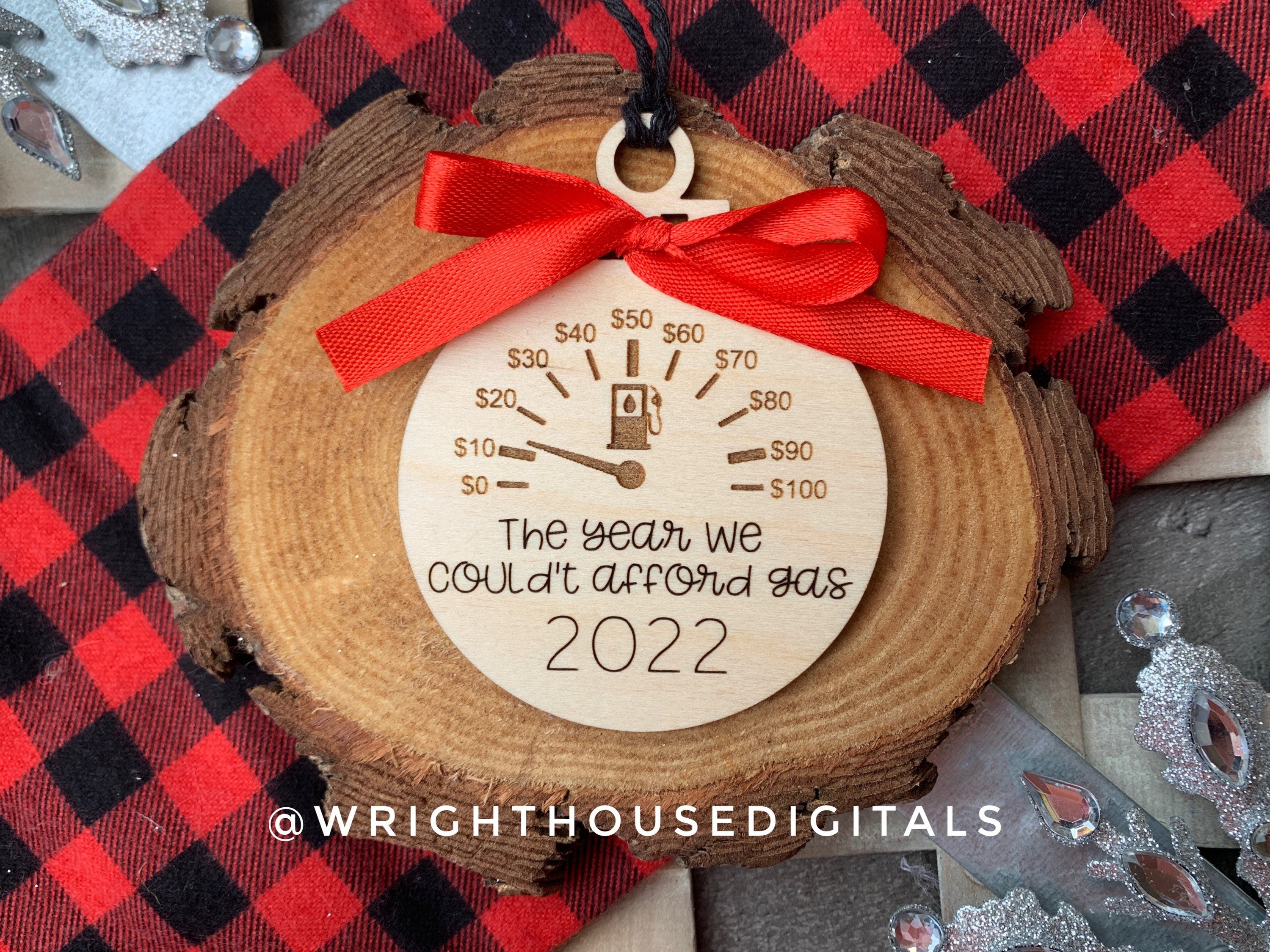 DIGITAL FILE - 2022 Fuel Christmas Tree Balls - The Year We Couldn't Afford Gas - Funny Ornament Bundle - SVG Cut Files For Glowforge Lasers