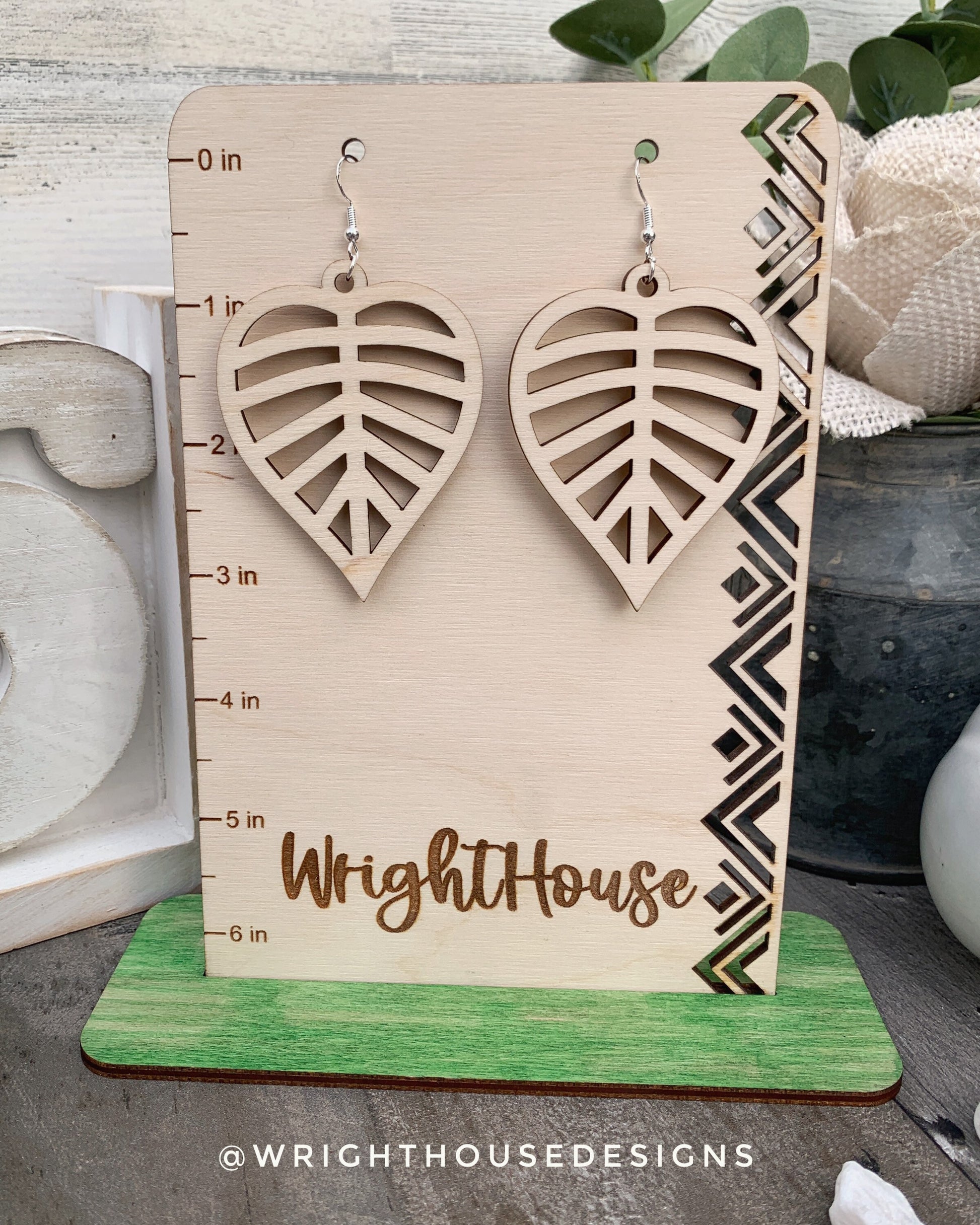 Fall Leaf Earrings - Style 1 - Light Academia - Witchy Cottagecore - Wooden Dangle Drop - Lightweight Statement Jewelry For Sensitive Skin