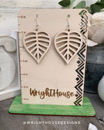 Load image into Gallery viewer, Fall Leaf Earrings - Style 1 - Light Academia - Witchy Cottagecore - Wooden Dangle Drop - Lightweight Statement Jewelry For Sensitive Skin
