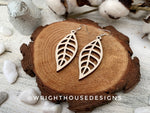 Load image into Gallery viewer, Fall Leaf Earrings - Style 4 - Light Academia - Witchy Cottagecore - Wooden Dangle Drop - Lightweight Statement Jewelry For Sensitive Skin
