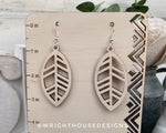 Load image into Gallery viewer, Fall Leaf Earrings - Style 9 - Light Academia - Witchy Cottagecore - Wooden Dangle Drop - Lightweight Statement Jewelry For Sensitive Skin
