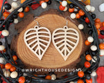 Load image into Gallery viewer, Fall Leaf Earrings - Style 1 - Light Academia - Witchy Cottagecore - Wooden Dangle Drop - Lightweight Statement Jewelry For Sensitive Skin
