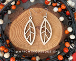 Load image into Gallery viewer, Fall Leaf Earrings - Style 6 - Light Academia - Witchy Cottagecore - Wooden Dangle Drop - Lightweight Statement Jewelry For Sensitive Skin
