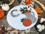 Load image into Gallery viewer, Autumn Farmhouse Foliage - Fall Pumpkin Season - Personalized Monogram - Shiplap Galvanized Style - Round Shelf Sitter Sign
