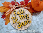 Load image into Gallery viewer, Autumn Pumpkin Season - Wooden Fall - Christmas Tree Ball Doodle Ornaments  - Seasonal Table Setting - Coffee Bar Decor - Tier Tray Accents
