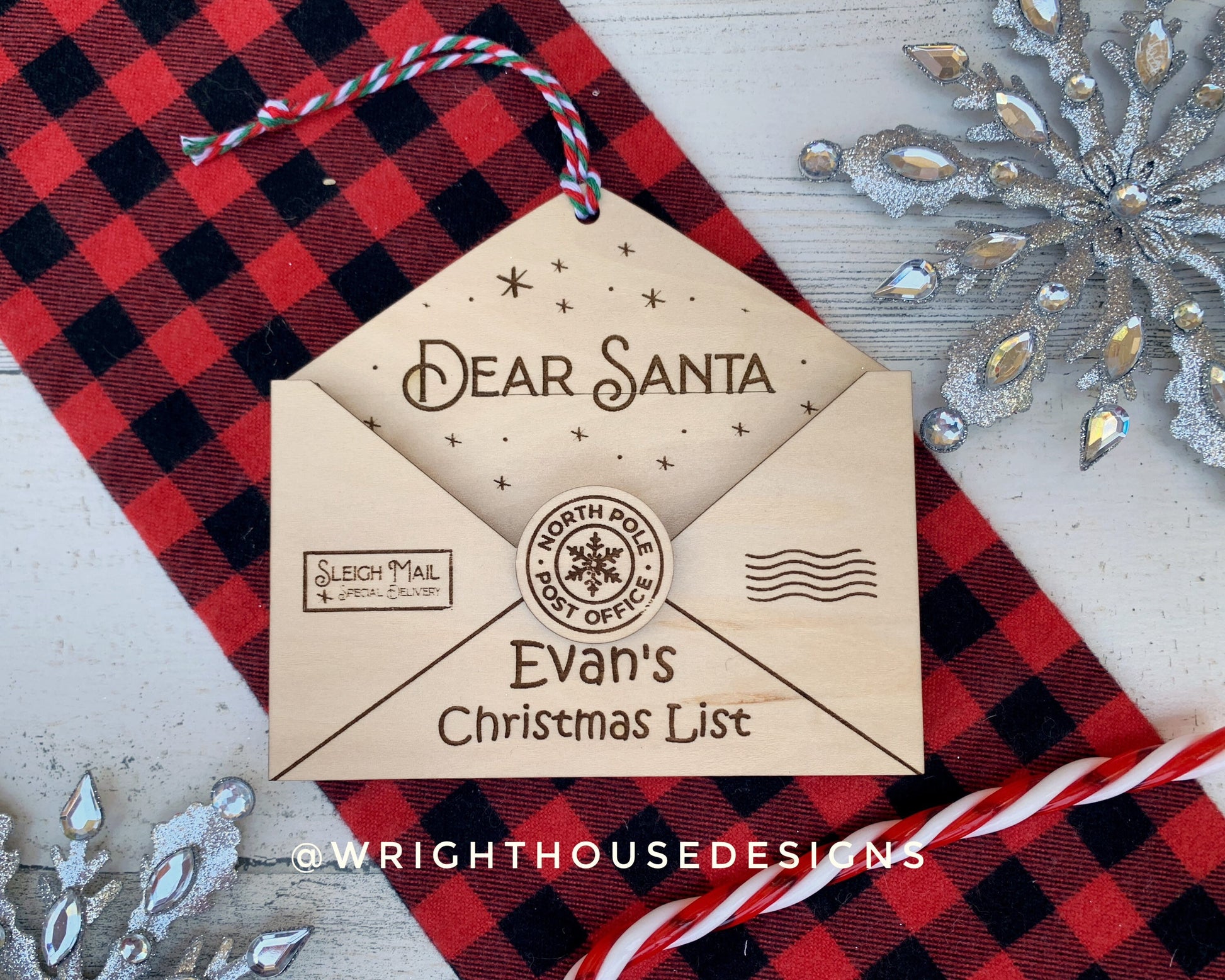 Kid's Personalized Mailbox - Letters to Santa - Holiday Wishlist - North Pole Letters - Christmas Eve Tree Ornaments - Gift Card Holder