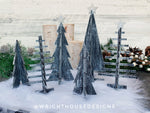 Load image into Gallery viewer, Rustic Farmhouse 3D Interlocking Christmas Trees - Variety Set - Laser Cut Wooden Holiday Decor - Fireplace Mantle - Winter Shelf Sitters
