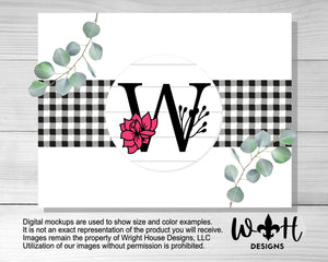 Botanical Floral Personalized Monogram Family Name - Laser Cut Wooden Shiplap Round Sign - Rustic Farmhouse - Southern Style Bookshelf Decor