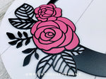 Load image into Gallery viewer, Rose Floral Personalized Monogram Family Name - Laser Cut Wooden Shiplap Round Sign - Rustic Farmhouse - Southern Style Bookshelf Decor
