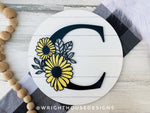 Load image into Gallery viewer, Daisy Floral Personalized Monogram Family Name - Laser Cut Wooden Shiplap Round Sign - Rustic Farmhouse - Southern Style Bookshelf Decor
