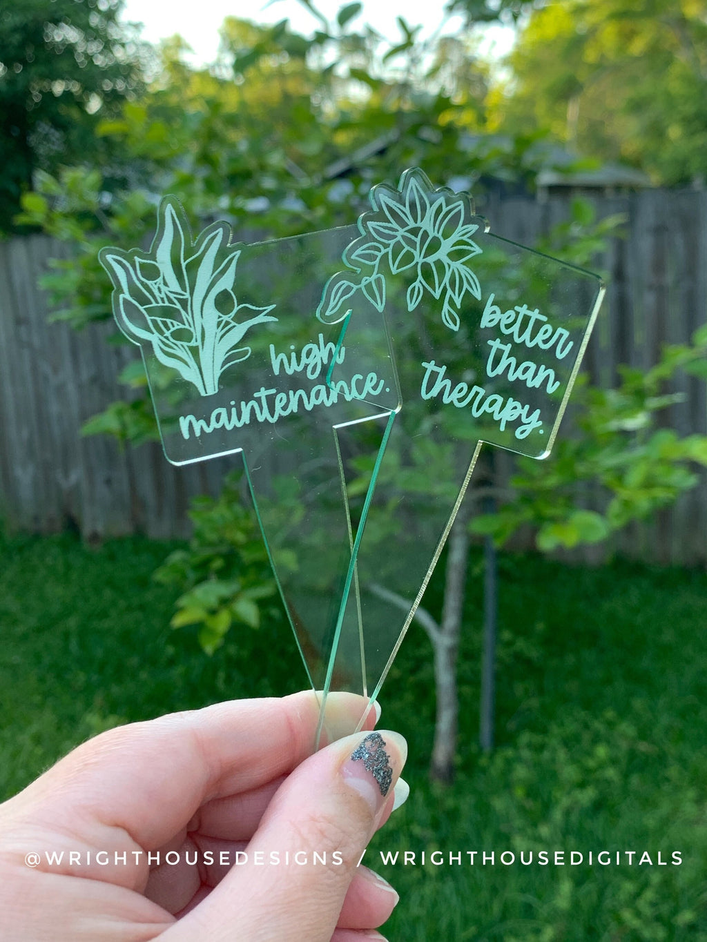 House Plant Stakes - Spring Seed Cultivation Organization - Weatherproof Acrylic - Brown Plant Garden Markers - Funny Gift For Plant Lovers