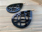 Load image into Gallery viewer, Flower of life Style 2 Black Acrylic - Geometric Pattern Earrings
