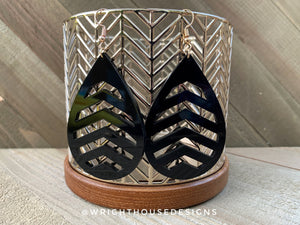 Arrow Black Acrylic - Geometric Pattern Earrings