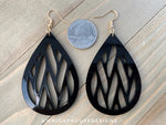 Load image into Gallery viewer, Zebra Black Acrylic - Geometric Pattern Earrings
