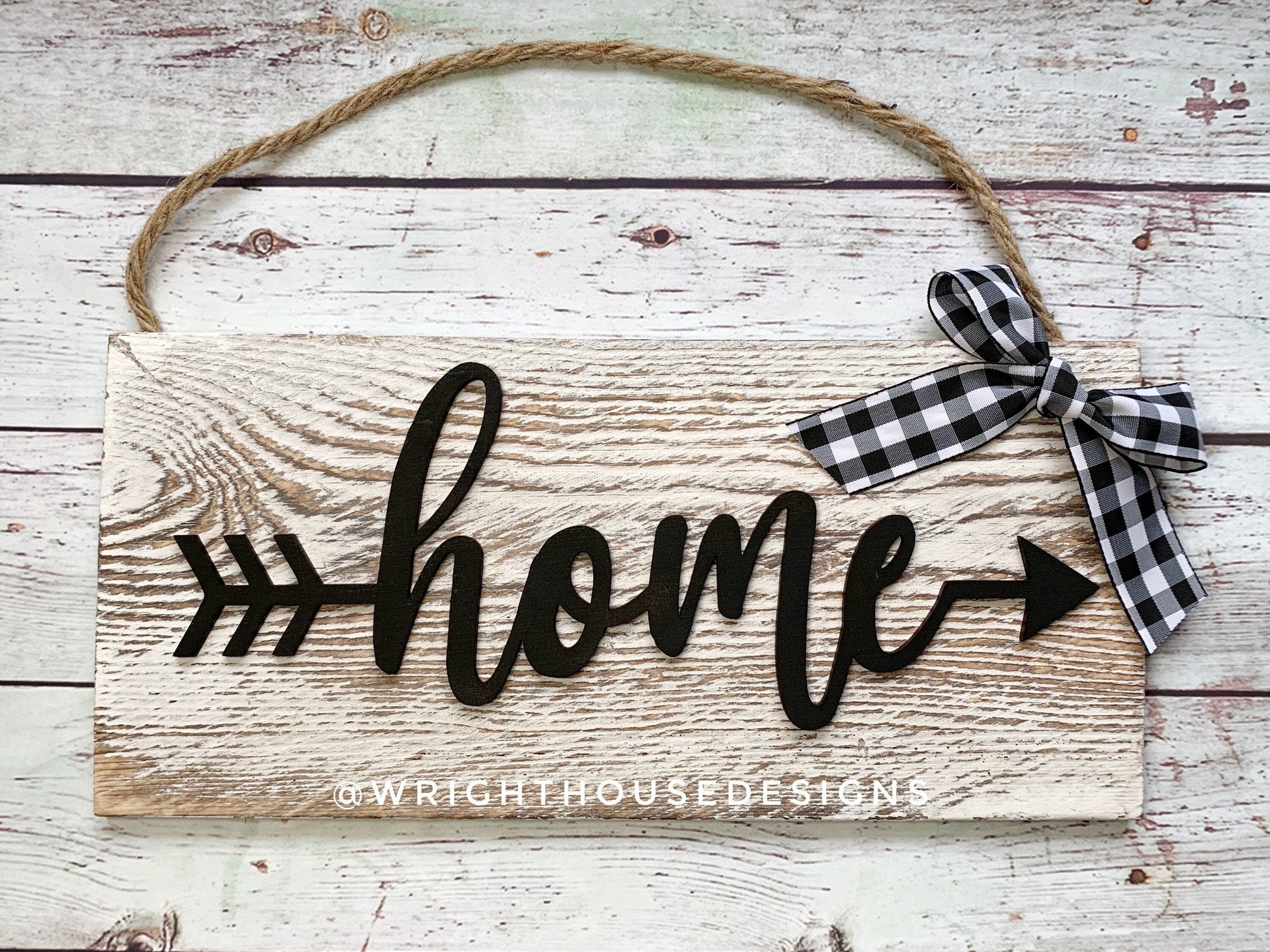 Serenity Arrow Word Art - Rustic Farmhouse - Whitewash Reclaimed Wood Plank Board Sign - Wooden Wall Art - Home Decor and She Shed Signs