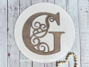 Custom Swirl Initial Monogram  - Wall Sign and Accents