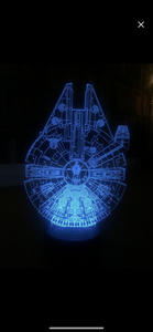 Star Wars Ships - Acrylic LED Base Light - Fan Art For Movie Enthusiasts
