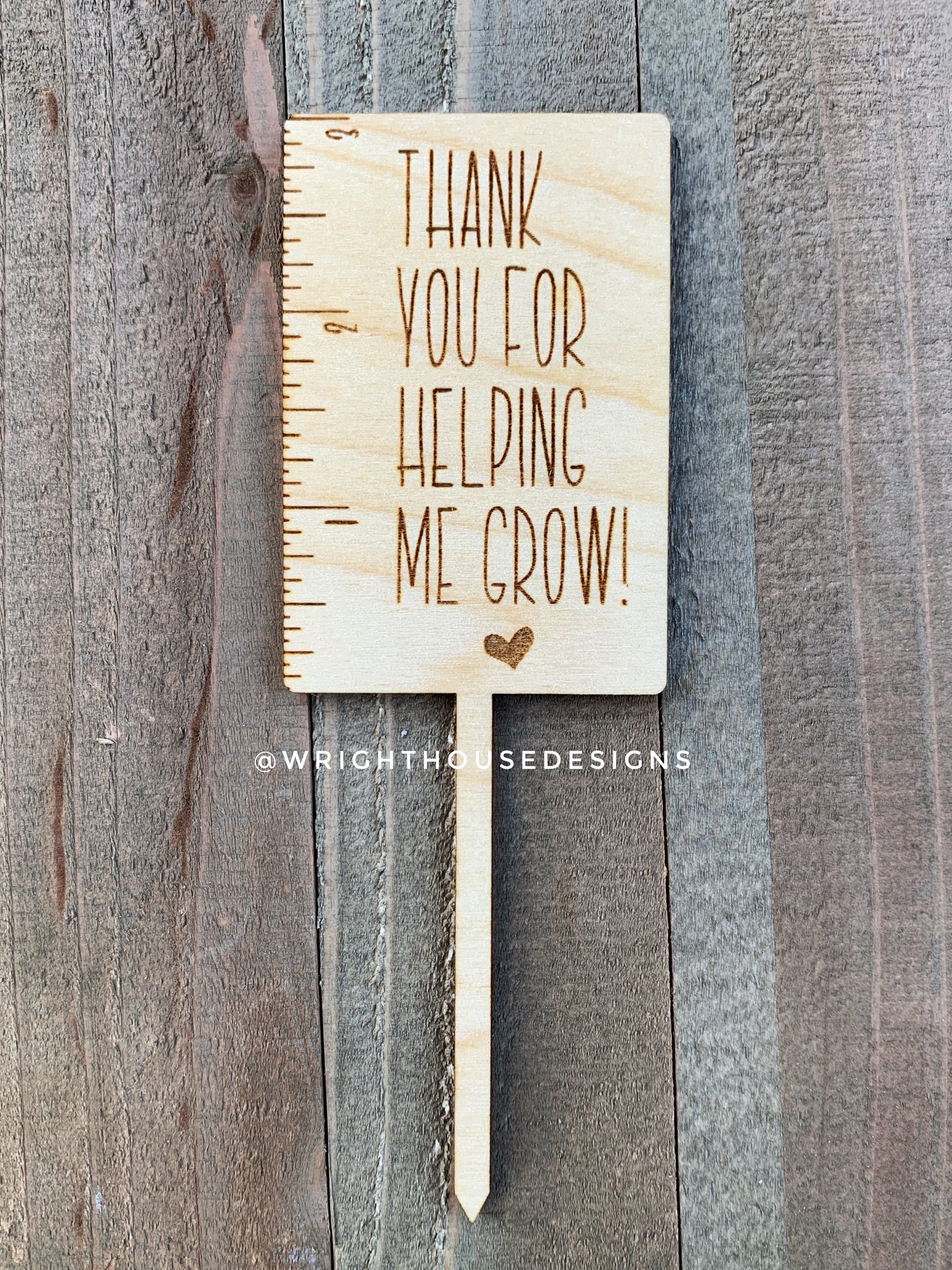 Thank You For Helping Me Grow Potted Plant Stake - Personalized Teacher Appreciation Gift