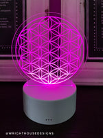 Load image into Gallery viewer, Flower of Life - Acrylic LED Base Light
