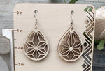 Load image into Gallery viewer, Geometric Teardrop Earrings - Style 2 - Select A Stain - Rustic Birch Wooden Handmade Jewelry
