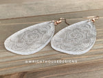 Load image into Gallery viewer, Ohm Floral Mandala - Acrylic Pendant Earrings
