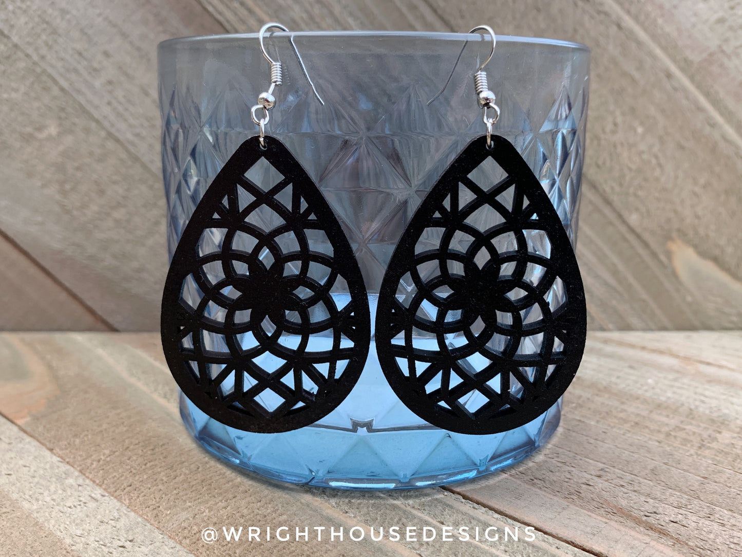 Starburst Style - Geometric Wooden Earrings - Wright House Designs