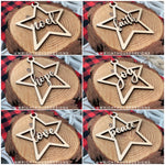 Load image into Gallery viewer, Wooden Star Christmas Tree Ornaments Set
