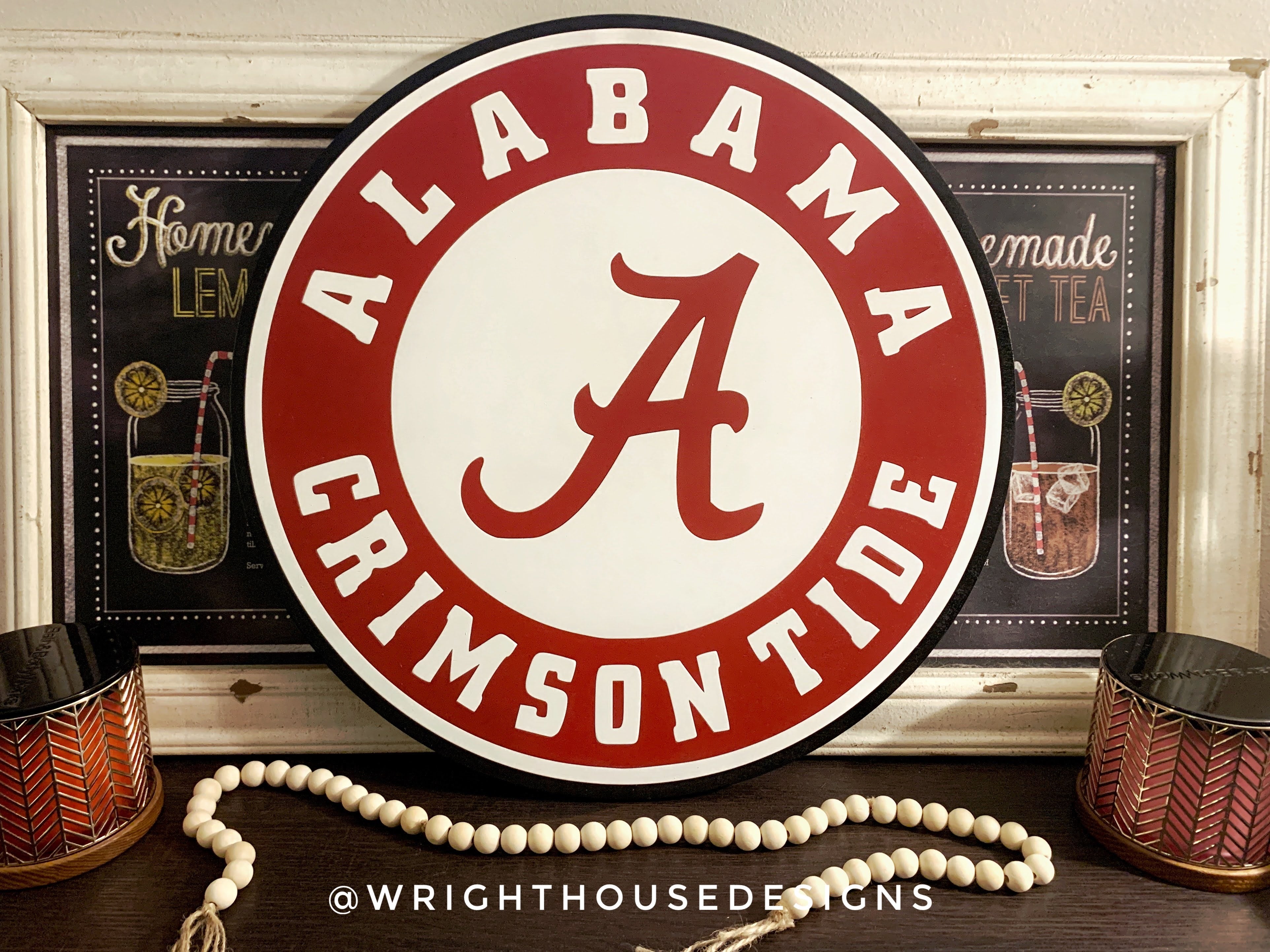 Sports Logo - Football Team Logo - Wooden Personalized Round Signs - Home and Living Wall Decor
