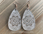 Load image into Gallery viewer, Ohm Floral Mandala - Acrylic Pendant Earrings
