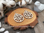 Load image into Gallery viewer, Geometric Teardrop Earrings - Style 6 - Select A Stain - Rustic Birch Wooden Handmade Jewelry
