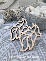 Load image into Gallery viewer, Peacock Feather Dangle Earrings - Style 1 - Rustic Birch Wooden Handmade Jewelry
