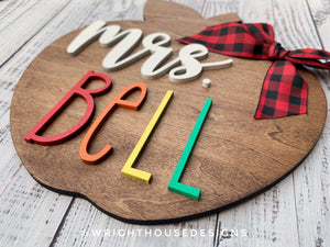 Apple Desk Sign - Back to School Teacher Appreciation Gift