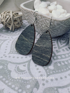 Minimalist Dangle Earrings - Select A Stain - Rustic Birch Wooden Handmade Jewelry