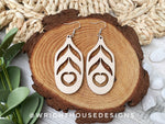 Load image into Gallery viewer, Peacock Feather Dangle Earrings - Style 10 - Rustic Birch Wooden Handmade Jewelry
