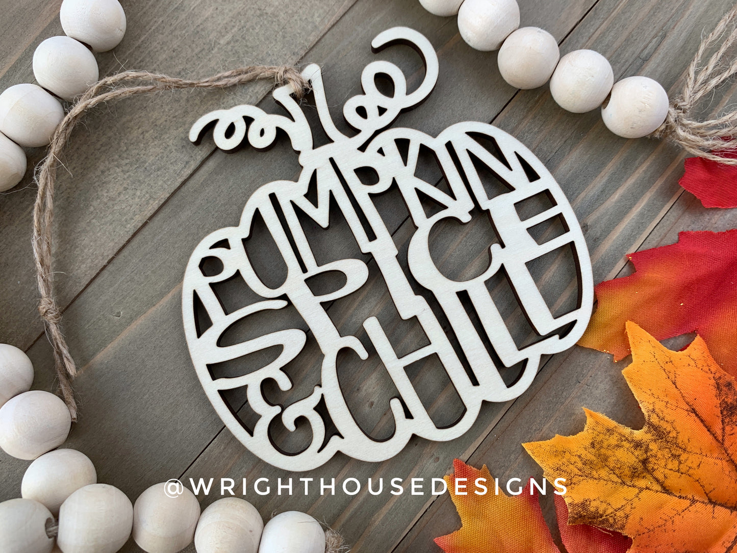 Pumpkin Season - Wooden Pumpkin Ornament Set