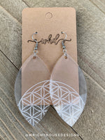Load image into Gallery viewer, Flower of Life Peekaboo - Acrylic Oblong Earrings
