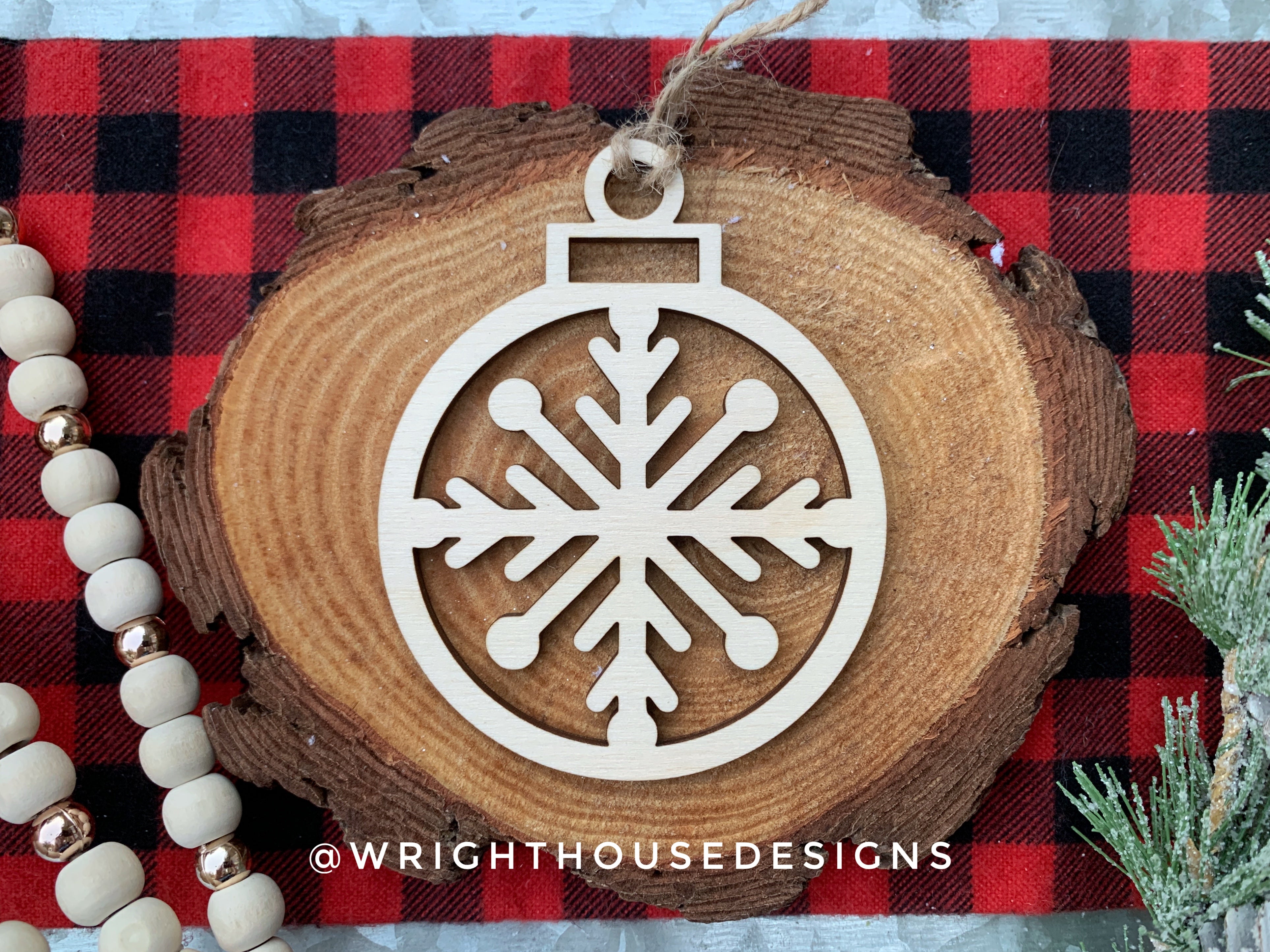 Wooden Snowflakes - Christmas Tree Ornaments - Winter Decorations