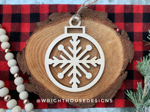 Wooden Snowflakes - Christmas Tree Ornaments - Winter Decorations