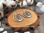Load image into Gallery viewer, Geometric Teardrop Earrings - Style 5 - Select A Stain - Rustic Birch Wooden Handmade Jewelry
