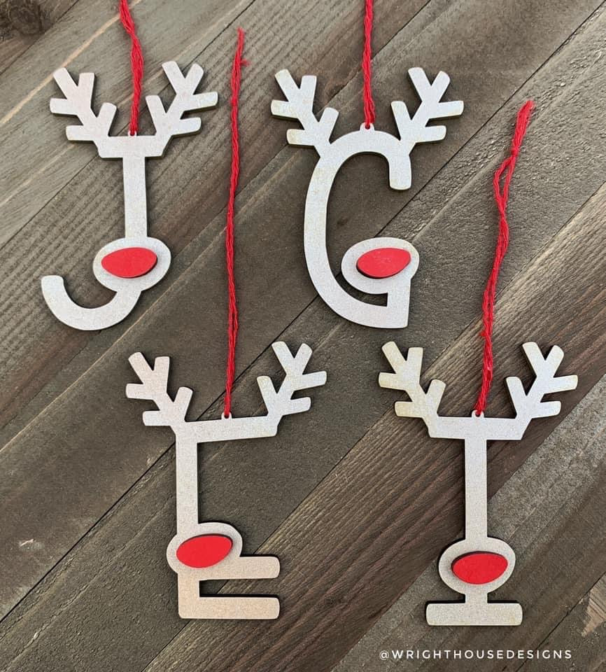 Reindeer Letters - Wooden Christmas Ornament