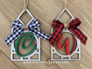 Small Farmhouse Window - Personalized Tree Ornament - Gift Bag Tag