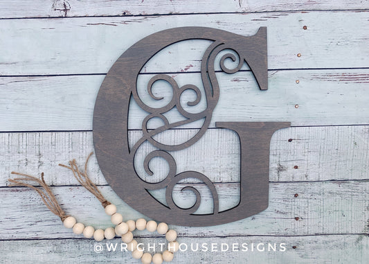 Custom Swirl Initial Monogram  - Wall Sign and Accents