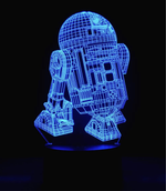 Load image into Gallery viewer, Star Wars Droids - Acrylic LED Light - Fan Art For Movie Enthusiasts
