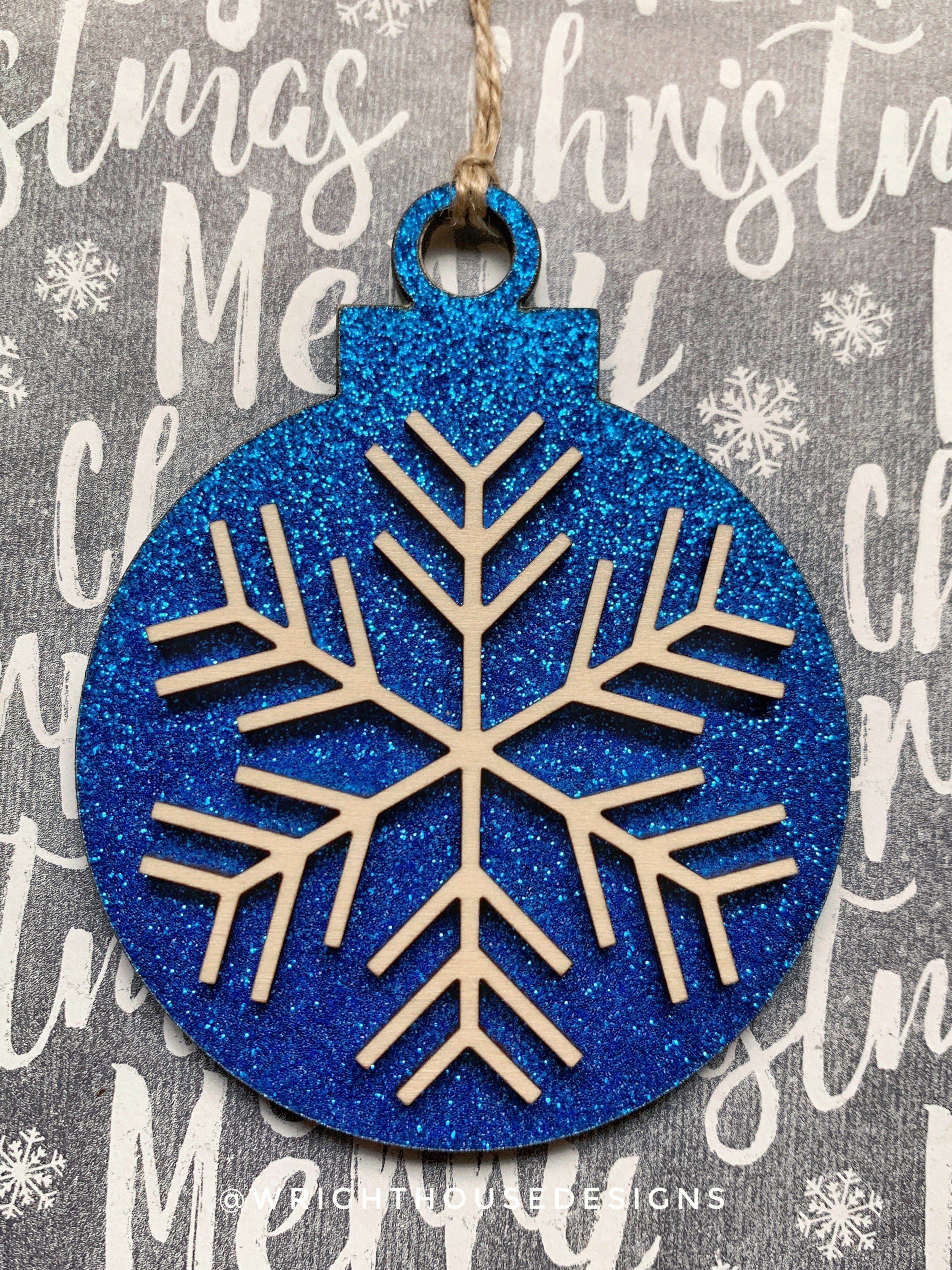 Glitter Card Stock 3D Snowflake - Christmas Tree Ball Ornament