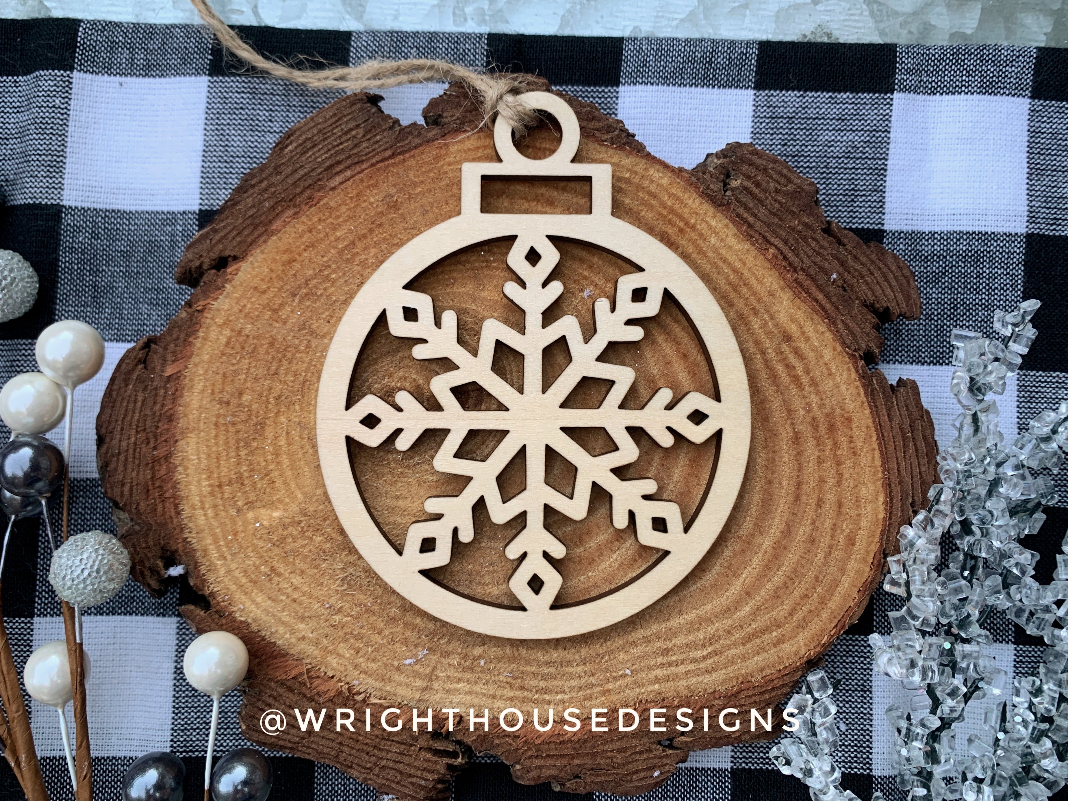 Wooden Snowflakes - Christmas Tree Ornaments - Winter Decorations