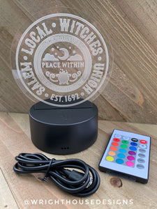 Salem Local Witches Union - Acrylic LED Base Light